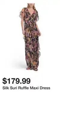 TJ Maxx Silk Suri Ruffle Maxi Dress offer
