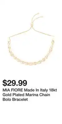TJ Maxx MIA FIORE Made In Italy 18kt Gold Plated Marina Chain Bolo Bracelet offer