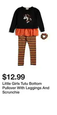 TJ Maxx Little Girls Tutu Bottom Pullover With Leggings And Scrunchie offer