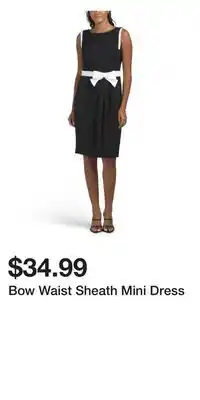 TJ Maxx Bow Waist Sheath Mini Dress offer