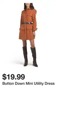 TJ Maxx Button Down Mini Utility Dress offer