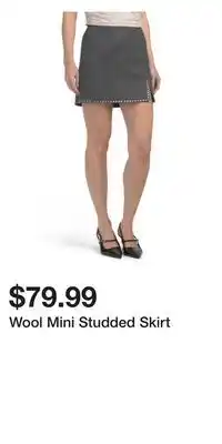 TJ Maxx Wool Mini Studded Skirt offer