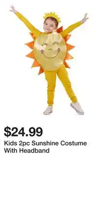 TJ Maxx Kids 2pc Sunshine Costume With Headband offer