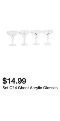 TJ Maxx Set Of 4 Ghost Acrylic Glasses offer