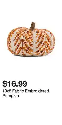 TJ Maxx 10x8 Fabric Embroidered Pumpkin offer