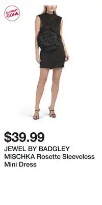 TJ Maxx JEWEL BY BADGLEY MISCHKA Rosette Sleeveless Mini Dress offer