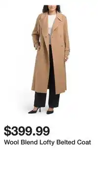 TJ Maxx Wool Blend Lofty Belted Coat offer