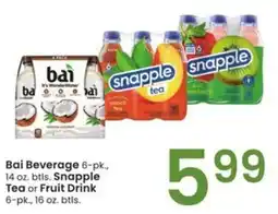 Albertsons Bai beverage snapple tea or fruit drink offer