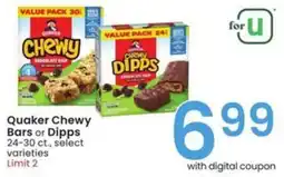 Albertsons Quaker Chewy Bars or Dipps offer