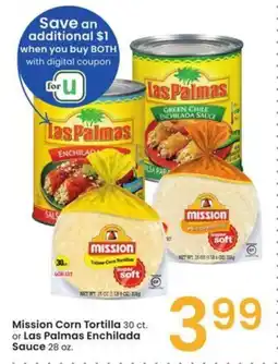 Albertsons Mission corn tortilla or las palmas enchilada sauce offer