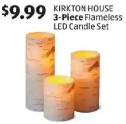 Aldi Kirkton house 3-piece flameless led candle set offer