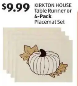 Aldi Kirkton house table runner or Placemat Set offer