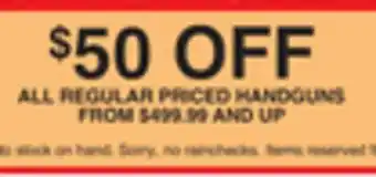 Dunham's Sports ALL REGULAR PRICE HANDGUNS offer