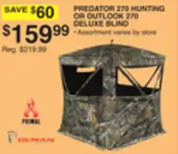 Dunham's Sports PREDATOR 270 HUNTING OR OUTLOOK 270 DELUXE BLIND offer