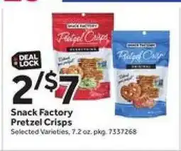 Stop&Shop Snack Factory Pretzel Crisps offer
