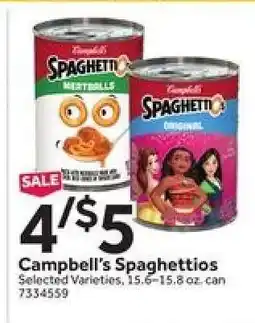 Stop&Shop Campbell's Spaghettios offer