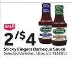Stop&Shop Sticky Fingers Barbecue Sauce offer