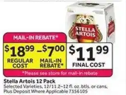 Stop&Shop Stella Artois 12-Pack offer
