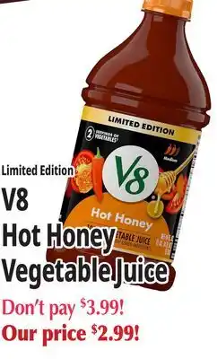 Ocean State Job Lot Hot Honey Vegetable Juice offer