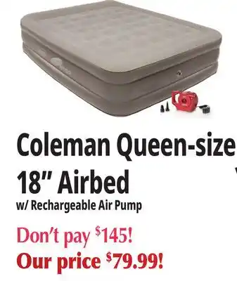 Ocean State Job Lot Coleman Queen-size 18 Airbed offer
