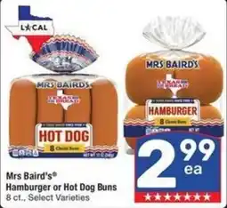 Albertsons Mrs baird's hamburger or hot dog buns offer