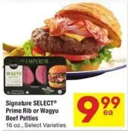 Albertsons Signature select prime rib or wagyu beef patties offer