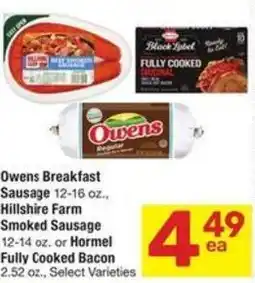 Albertsons Owens breakfast sausage hillshire farm smoked sausage or hormel fully cooked bacon offer