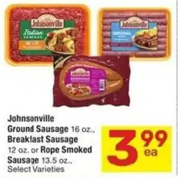 Albertsons Johnsonville ground sausage breakfast sausage or rope smoked sausage offer