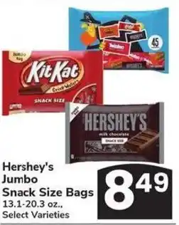Albertsons Hershey's Jumbo Snack Size Bags offer