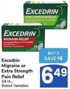 Albertsons Excedrin Migraine or Extra Strength Pain Relief offer