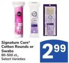 Albertsons Signature Care* Cotton Rounds or Swabs offer