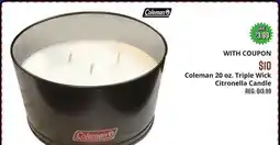 Big 5 Coleman 20 oz. Triple Wick Citronella Candle offer