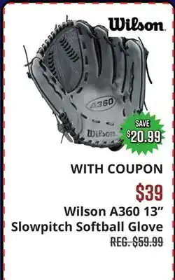Big 5 Wilson A360 13 Slowpitch Softball Glove offer