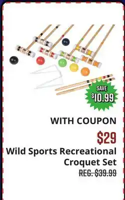 Big 5 Wild Sports Recreational Croquet Set offer