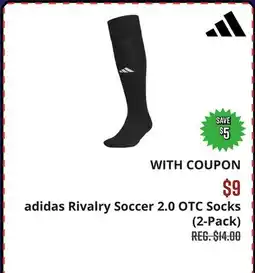 Big 5 adidas Rivalry Soccer 2.0 OTC Socks (2-Pack) offer