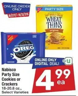 Albertsons Nabisco Party Size Cookies or Crackers offer