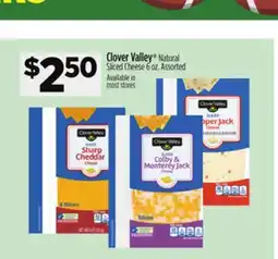 Dollar General Clover Valley Natural Sliced Cheese offer