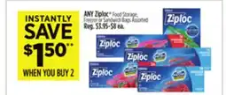 Dollar General ANY Ziploc Food Storage, Freezer or Sandwich Bags offer
