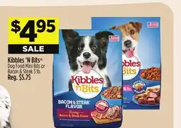 Dollar General Kibbles'N Bits Dog Food Mini Bits or Bacon & Steak offer
