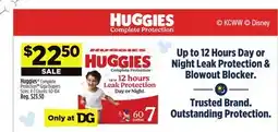 Dollar General Huggies Complete Protection TM Giga Diapers offer