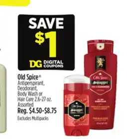 Dollar General Old Spice Antiperspirant, Deodorant, Body Wash or Hair Care offer