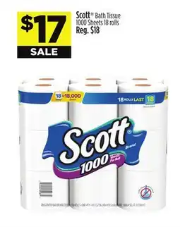 Dollar General Scott Bath Tissue 1000 Sheets offer