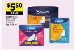 Dollar General Breeze TM Ultra Thin, Maxi 27-46 ct. or Comfort Foam TM Pads 18-32 ct offer