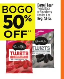 Dollar General Darrell Lea Twists Black or Strawberry Licorice offer