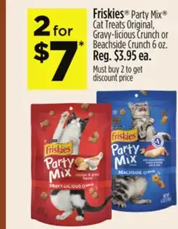 Dollar General Friskies Party Mix Cat Treats Original, Gravy-licious Crunch or Beachside Crunch offer
