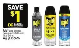Dollar General Raid Wasp & Hornet, Flying Insect or Multi-Insect Spray offer