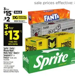 Dollar General Sprite , Fanta , Minute Maid , Mello Yello , Barq's , Seagram's or Fresca offer