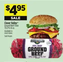 Dollar General Clover Valley Ground Beef Chub 73/27% offer