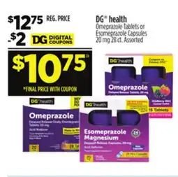 Dollar General DG health Omeprazole Tablets or Esomeprazole Capsules 20 mg 28 offer