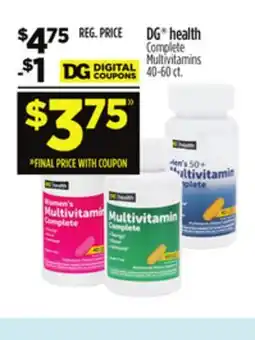 Dollar General DG health Complete Multivitamins offer